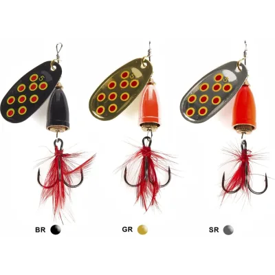 Вращающаяся блесна  Lucky John BELL SPIN 05, 013.0г, BRD/GRD/SRD, 3шт LJBS05-001SET
