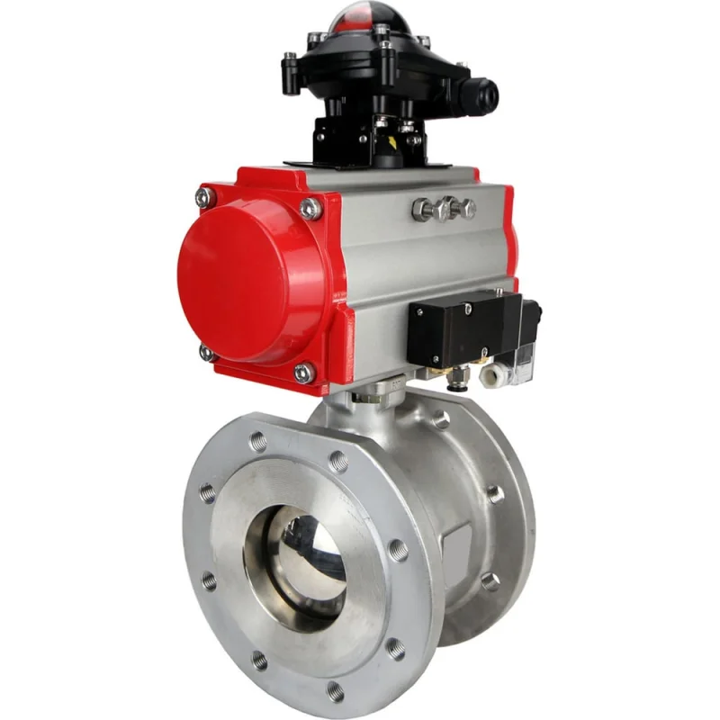Шаровой кран DN.ru КШмФП.316.200 Ду20 Ру16 пневмопривод, пневмораспред, БКВ D160-01723