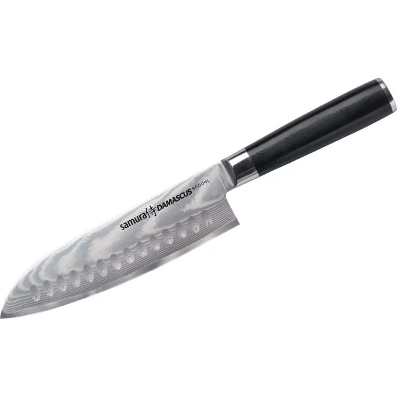 Нож кухонный Сантоку Samura DAMASCUS 180 мм, G-10, дамаск 67 слоев SD-0094/K