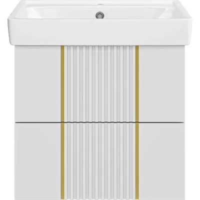 Тумба Brevita Vega 60 2 ящика, подвесная белая VEG-09060-0102Я