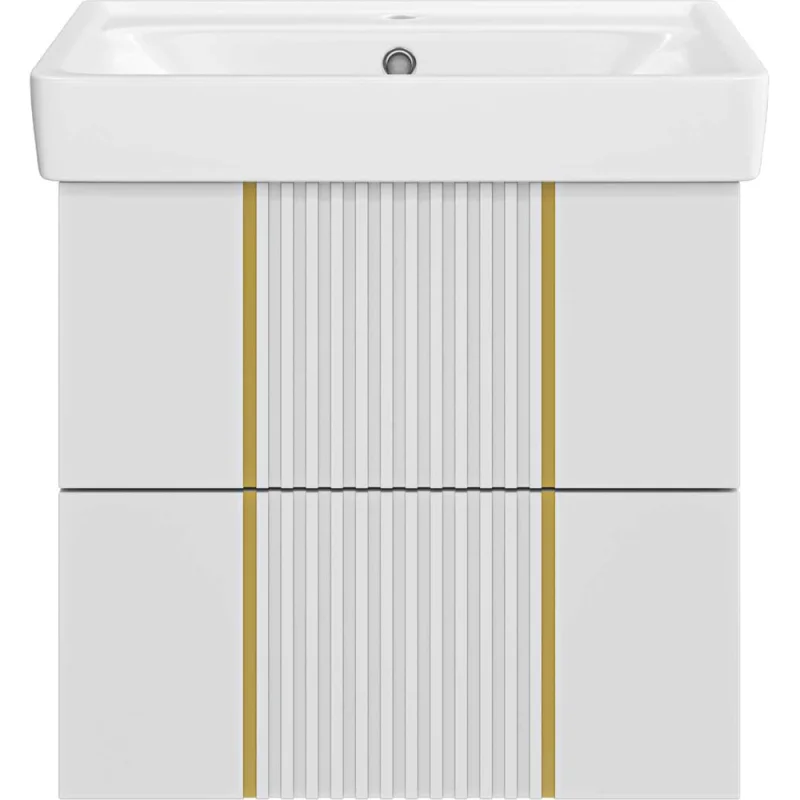 Тумба Brevita Vega 60 2 ящика, подвесная белая VEG-09060-0102Я