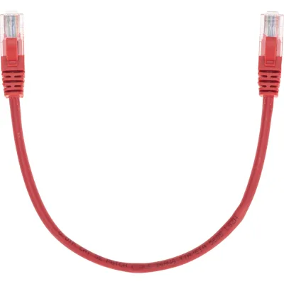 Патч-корд REXANT u/utp, cat 5e, rj45-rj45, 26awg, lszh, красный, 0,3м 02-0103-03