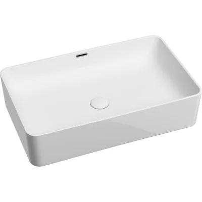 Накладная чаша умывальник Ceramicanova Element прямоугольная со сливом переливом 605_385_140мм CN6065