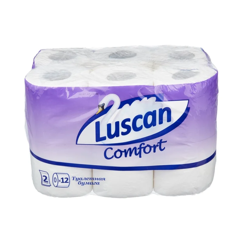 Туалетная бумага Luscan Comfort 2 слоя, белая, 12 рулонов 671744