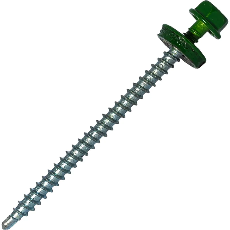 Саморез кровельный по дереву HARDWEX ТМ HWX2-W-P5-4.8x70 мм, св.№1, RAL 6002, 100 шт. 5190000023347