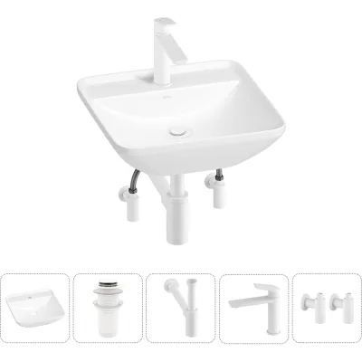 Набор Wellsee 5 в 1 Cute Twin S накладная раковина 43x43 см 3183010 20213369R