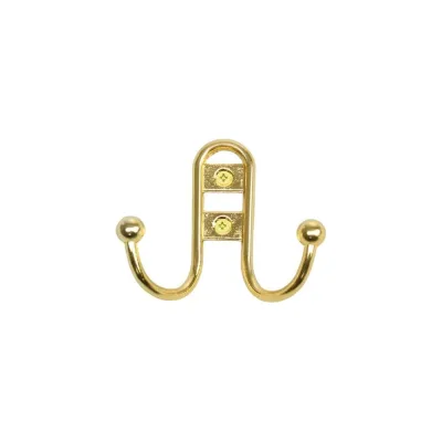Крючок-вешалка ТУНДРА двухрожковый, (арт.220L) LIGHT, цвет золото 4645205