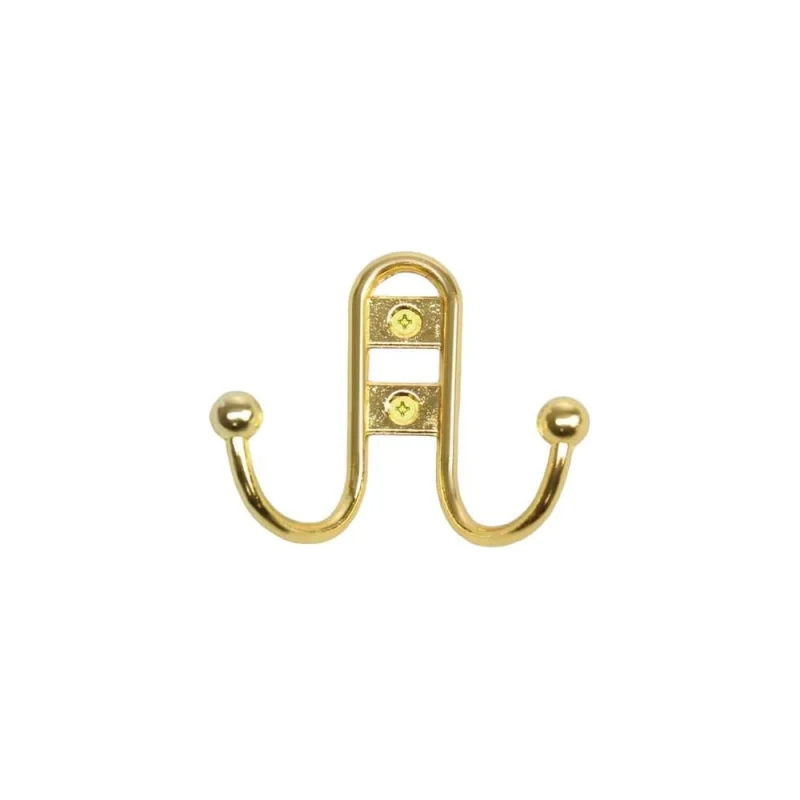 Крючок-вешалка ТУНДРА двухрожковый, (арт.220L) LIGHT, цвет золото 4645205