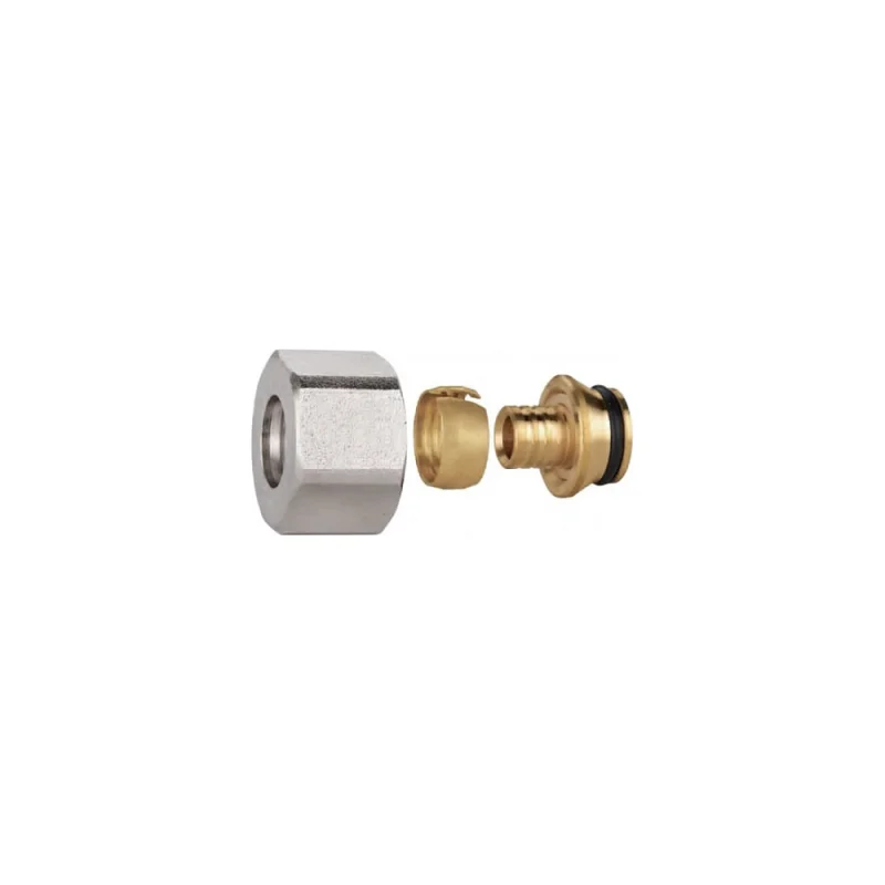Соединитель обжимной коллекторный KROMWELL EUROS EВРОКОНУС для PEX трубы O20x2 - 3/4" EU.ST3288040 20x2x34_k