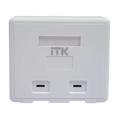 Корпус настенной розетки ITK для установки двух модулей KJ белый CS2-022