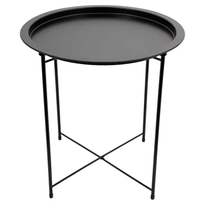 Складной металлический столик Вещицы 470х470х500, черный Org-15