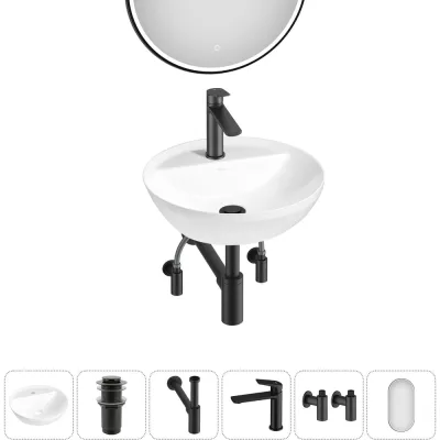 Набор Wellsee 6 в 1 Cute Twin R накладная раковина 42x42 см 20218948R