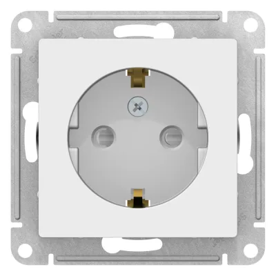 Розетка Systeme Electric AtlasDesign встраиваемая лотос с заземлением со шторками (ATN001345)