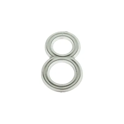 Самоклеящаяся цифра FUARO "8" ABS (50x37) CP хром 46913