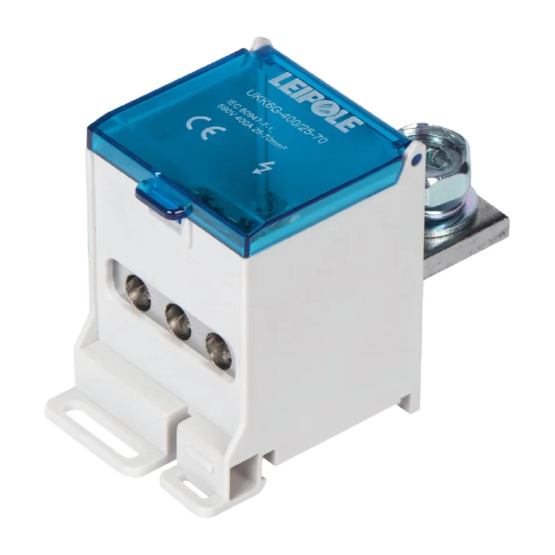 Распределительный блок (коробка) Leipole 400А, 690В, на DIN-рейку UKK6NB-400/25-70/3x16 5012.106