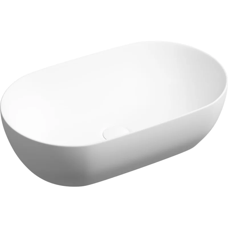 Раковина накладная Ceramicanova Twist овальной формы 500x300x140 белый матовый CN12001MW
