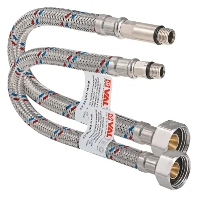 Гибкая подводка для смесителя Valtec комплект М10х18 мм М10х35 ммхG1/2” 120 см VTf.005.IS.0410120