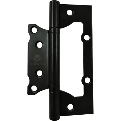 Петля дверная без врезки Marlok 125x75x2,5 BL, черный, 2 шт 035844