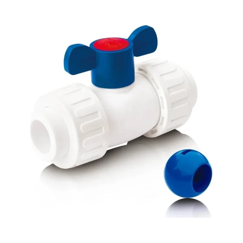 Кран шаровой Blue Ocean полипропиленовый (шар ABS) с 2 сгонами ХВС - 32 PPRF/BVUA-CW-B/PPR(W)-32
