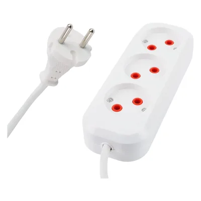 Удлинитель STEKKER 3 гнезда б/з 2x0,75, 1,8м, серия Home HM01-30-02, Ух-10 39209
