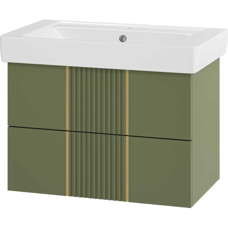 Тумба Brevita Vega 80 2 ящика, подвесная, олива VEG-09080-0802Я