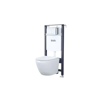 Комплект IDDIS 3в1: подвесной унитаз, инсталляция и клавиша смыва, BASB010i73