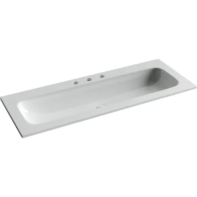 Раковина накладная мебельная Ceramicanova Grace прямоугольная 1210x457x137 с тремя отверстиями под смеситель цвет белый CN7024