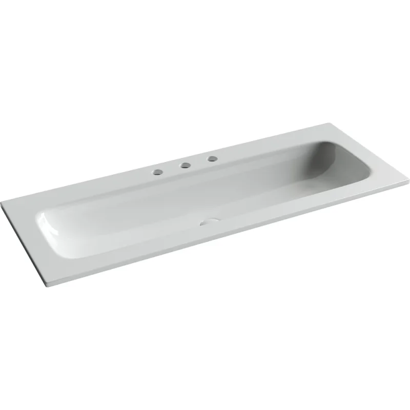Раковина накладная мебельная Ceramicanova Grace прямоугольная 1210x457x137 с тремя отверстиями под смеситель цвет белый CN7024