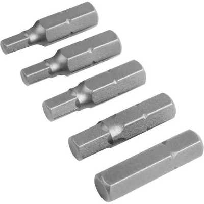 Набор бит дюймовых Industrial S 9/64-1/4", 1/4", 25 мм, S2, 5 шт TOLSEN 20290