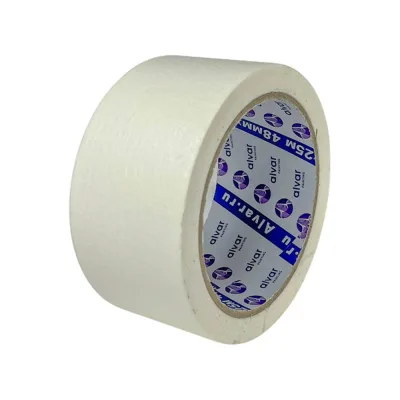 Малярная клейкая лента Alvar 48мм, 25м, белая (комплект из 5 штук) AL-MT4825_5