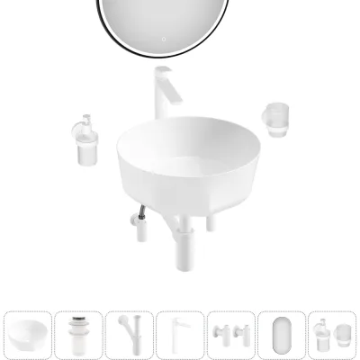 Комплект 7 в 1 Wellsee Lavinia Boho Bathroom Sink накладная раковина 42x42 см 3331109 20219488R