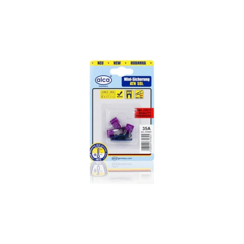 Флажковые предохранители Alca мини 35 А. 5 шт. в блистере 670800