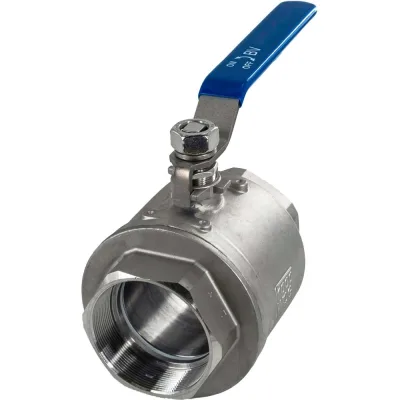 Кран шаровый муфтовый двусоставной нержавеющий NEWKEY (2PC) AISI316 DN80 (3"), (CF8M), PN25 NK-BML80/6