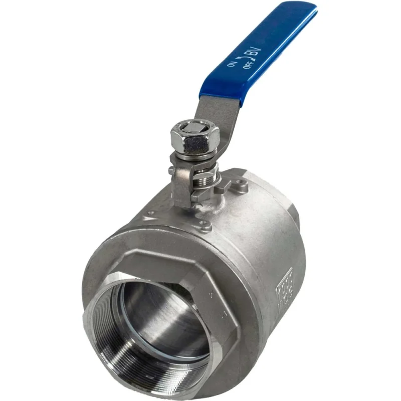 Кран шаровый муфтовый двусоставной нержавеющий NEWKEY (2PC) AISI316 DN80 (3"), (CF8M), PN25 NK-BML80/6