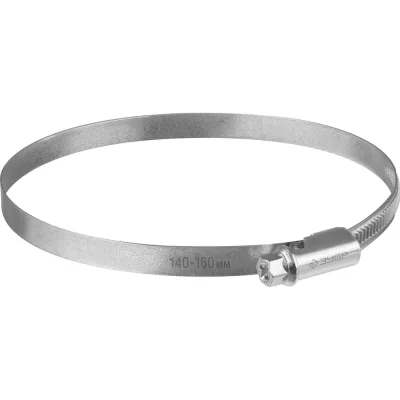 Червячный хомут ЗУБР Х-9н 140-160 мм, оцинкованный, 10 шт. 37807-160