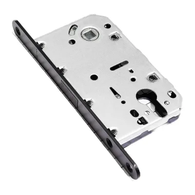 Корпус замка с магнитной защелкой Doorlock DL451M/С/50/85/18/Black, черный, под цилиндр, бэксет 50 мм, межосевое расстояние 85 мм 75292