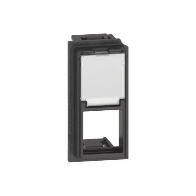 Адаптер Keystone Bticino LIVING NOW RJ45 1 модуль, цвет черный. KG07K