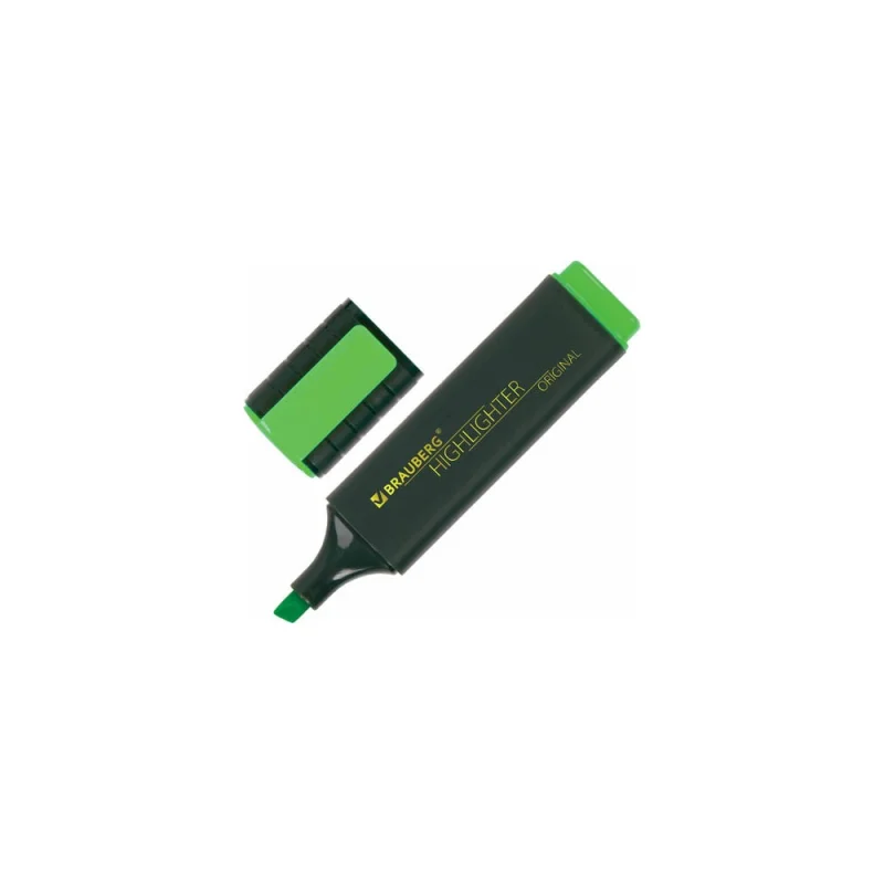 Текстовыделитель 12 шт в упаковке BRAUBERG "ORIGINAL" ЗЕЛЕНЫЙ линия 1-5 мм 151682