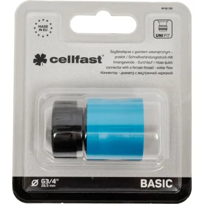 Коннектор с клапаном с внутренней нарезкой 3/4'' BASIC Cellfast 50-133
