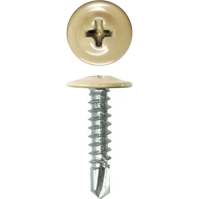 Саморез с прессшайбой Rizzel ПШС 4,2х16 RAL 1014 1000 шт 00000308371