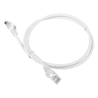 Патч-корд LANMASTER RJ45 - RJ45, 4 пары, UTP, категория 5е, 1 м, белый, LSZH, LAN-PC45/U5E-1.0-WH