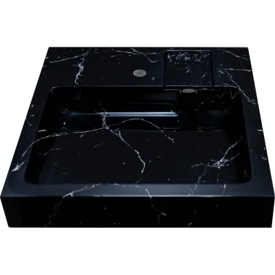 Раковина над стиральной машиной Stella Polar Солярис 60x50, черный мрамор SP-00001729