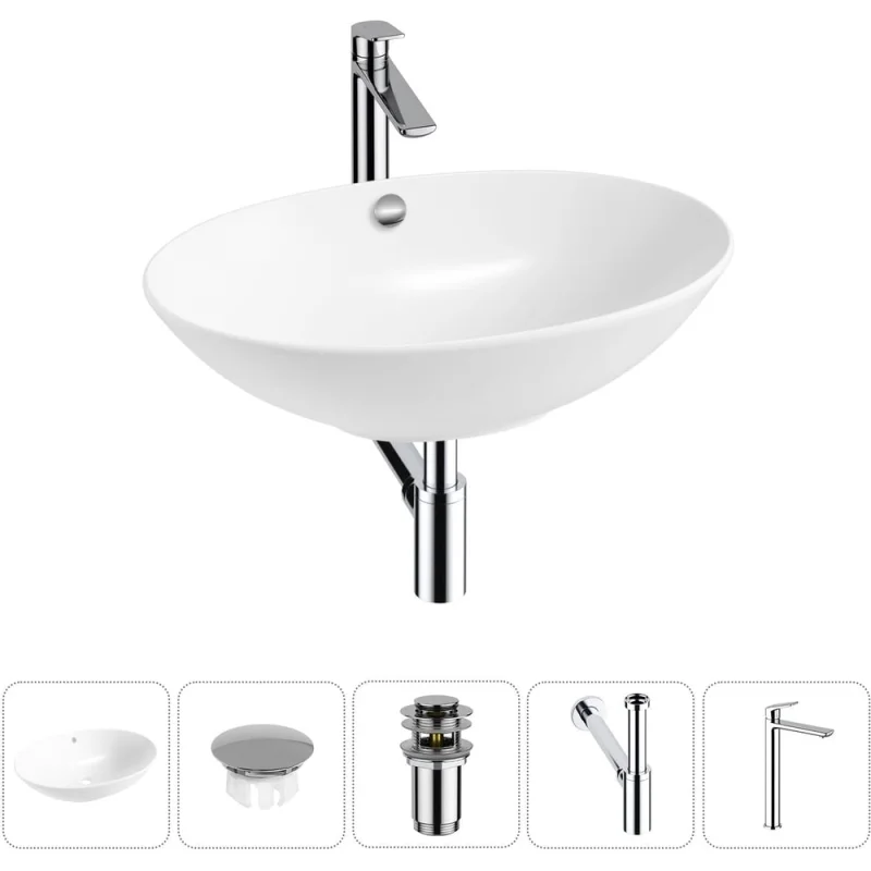 Набор Wellsee 5 в 1 Bliss накладная раковина 63x42 см 20217103R