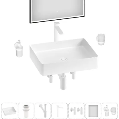 Акционный набор Wellsee 7 в FreeDom 2.0 накладная раковина 51x40 см 20217914R