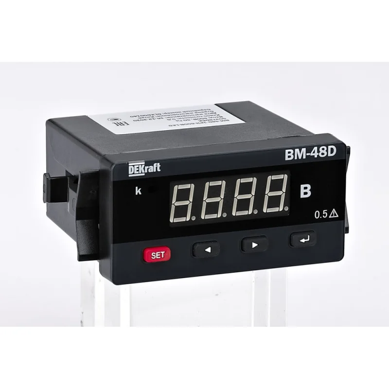Амперметр цифровой Dekraft АМ-48D, 96x48 мм, однофазный, вход 1 А, LED-дисплей 50328DEK