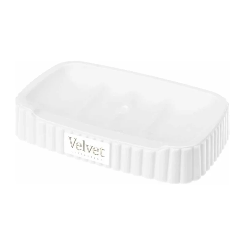 Мыльница Econova Velvet 138x87x25 мм (белый) 433239616