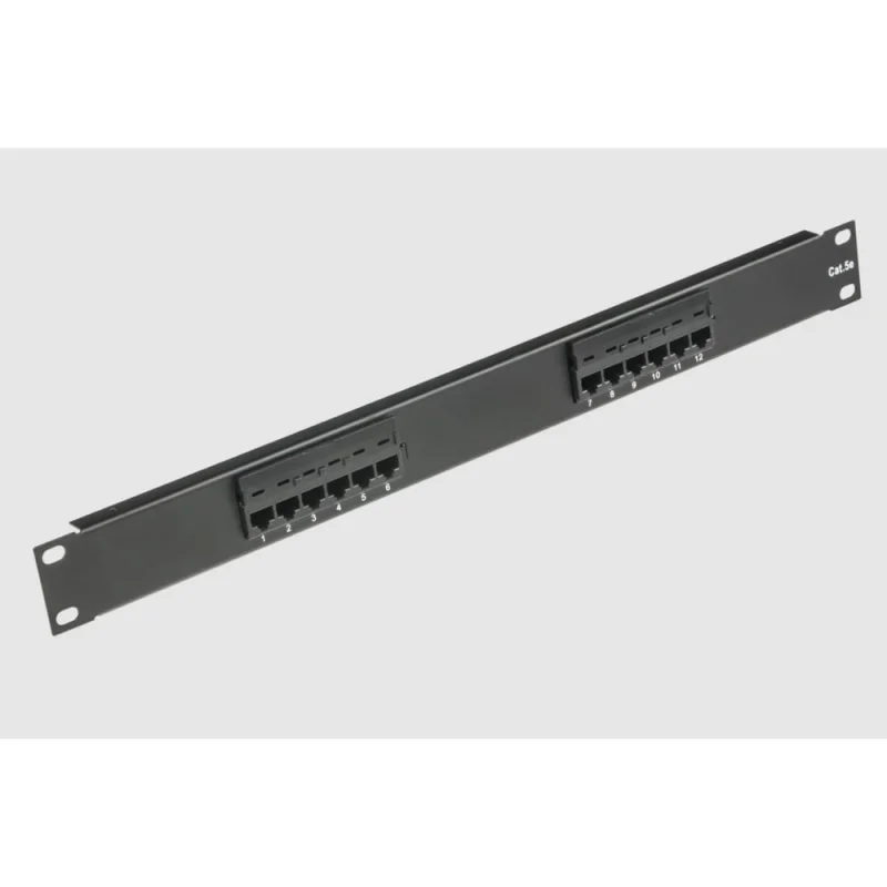 Патч-панель Retic UTP 19", 1U, 12 портов RJ-45, 110 тип Cat.5e PP-19-1U-12-C5E-TWCS