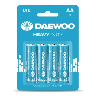 Батарейка Солевой элемент питания DAEWOO AA/R6 1.5В Heavy Duty BL-4 (уп.4шт) 5029309