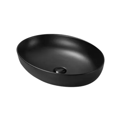 Керамическая накладная раковина Santi Line матовая чёрная SL-1104MB