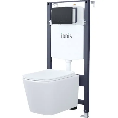 Комплект 3в1 IDDIS подвесной унитаз, инсталляция и клавиша смыва BASBI02i73